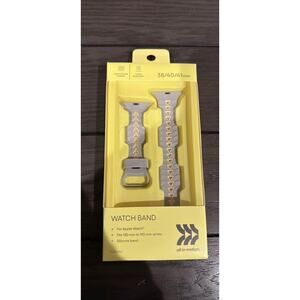 NEW All In Motion 38/40/41 Apple Watch Band Gray And Yellow